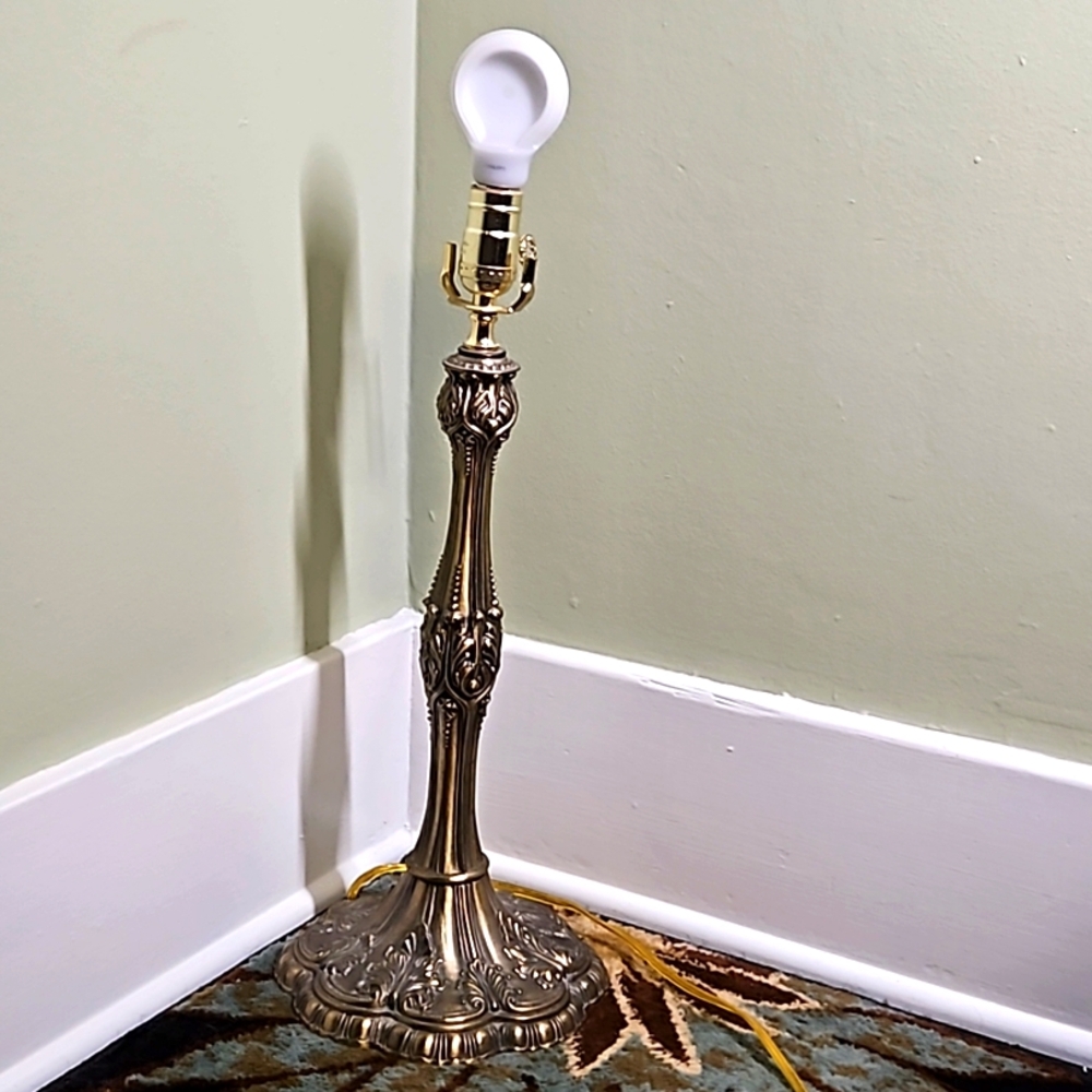 Ornate metal lamp base